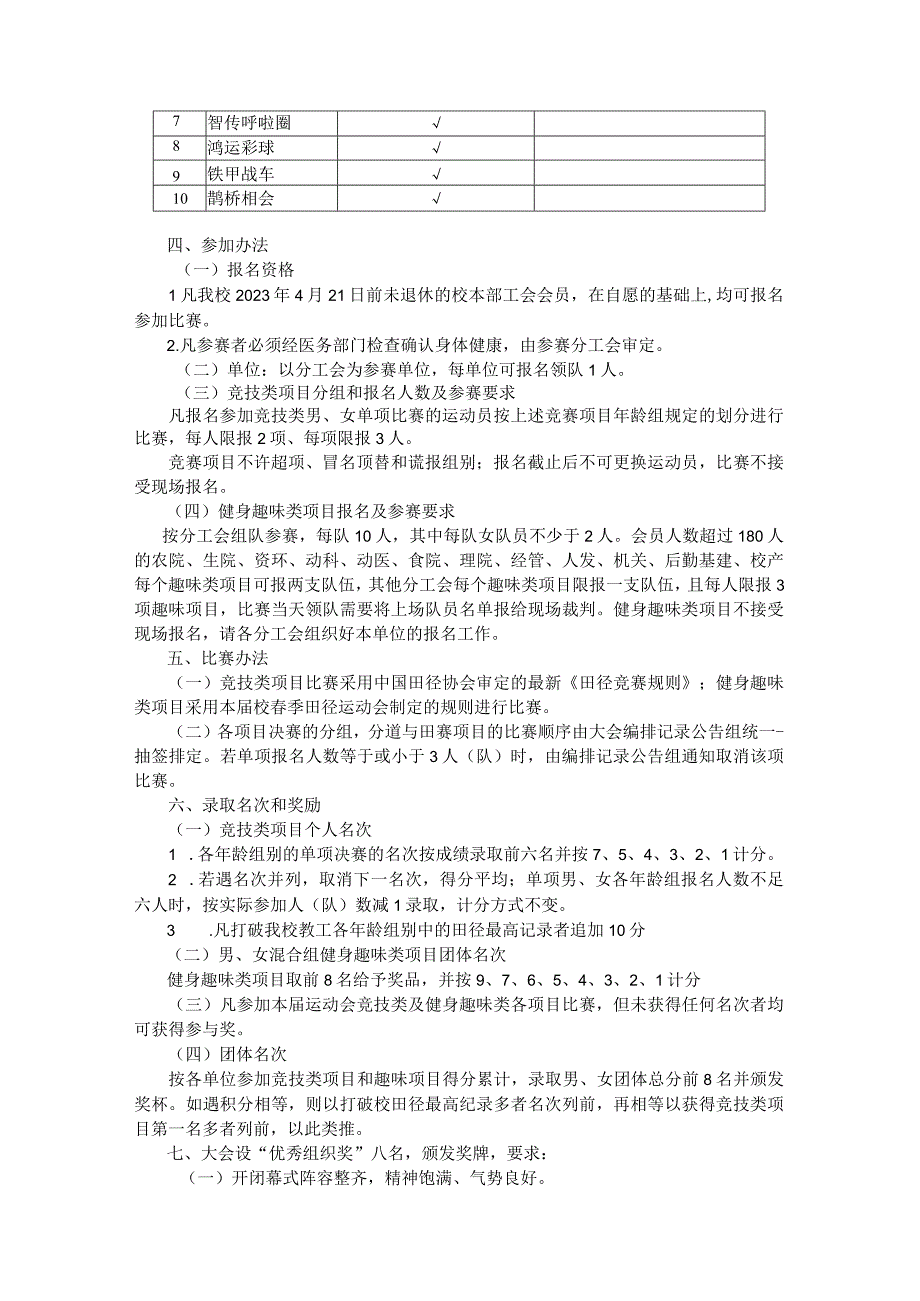 中国农业大学2023年春季运动会竞赛规程教工组.docx_第2页