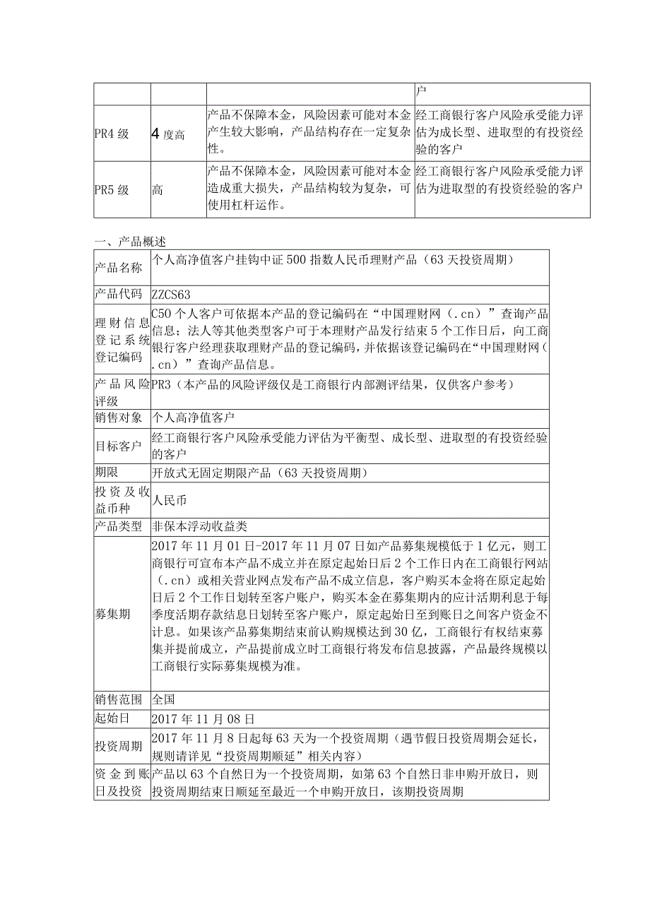 个人高净值客户挂钩中证500指数人民币理财产品63天投资周期说明书.docx_第3页