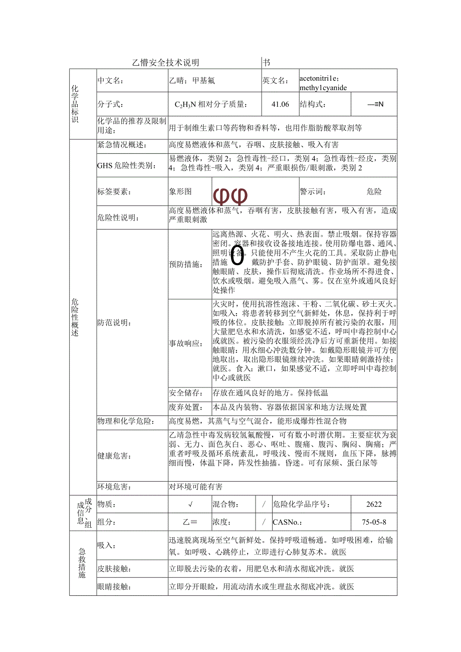 乙腈的安全技术说明书.docx_第1页