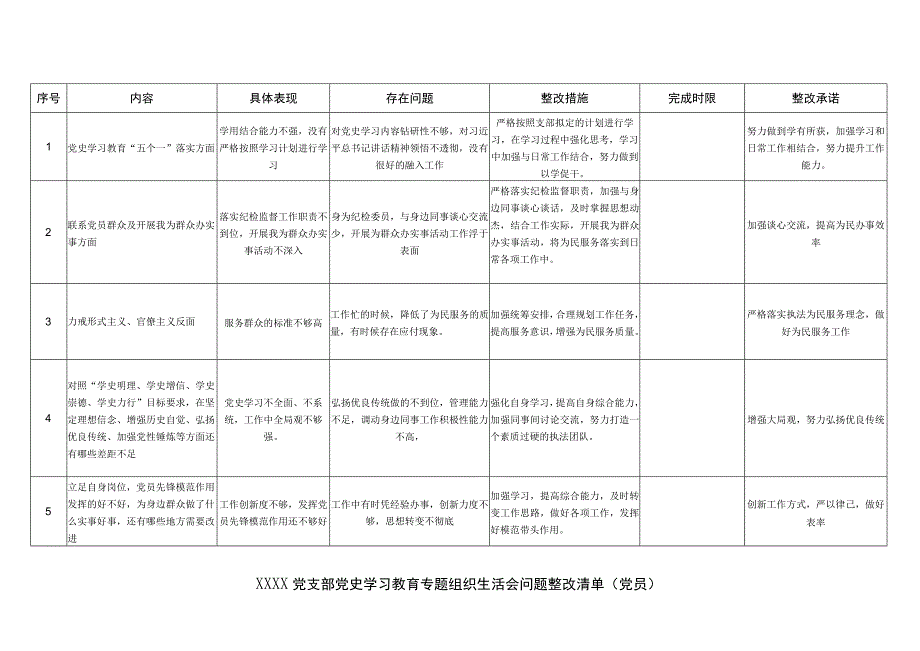 党员组织生活会问题整改清单.docx_第2页