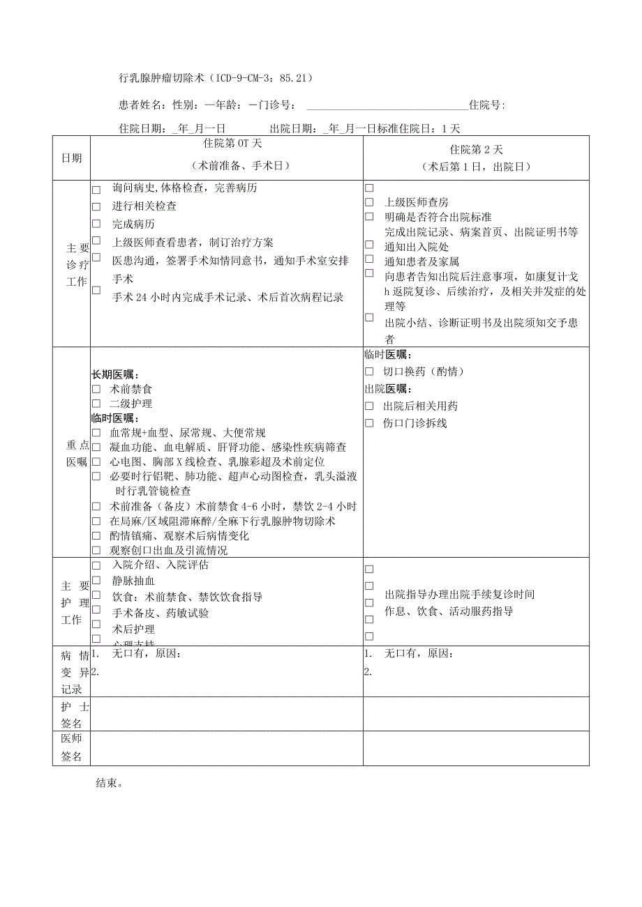 乳腺纤维腺瘤日间手术临床路径.docx_第3页