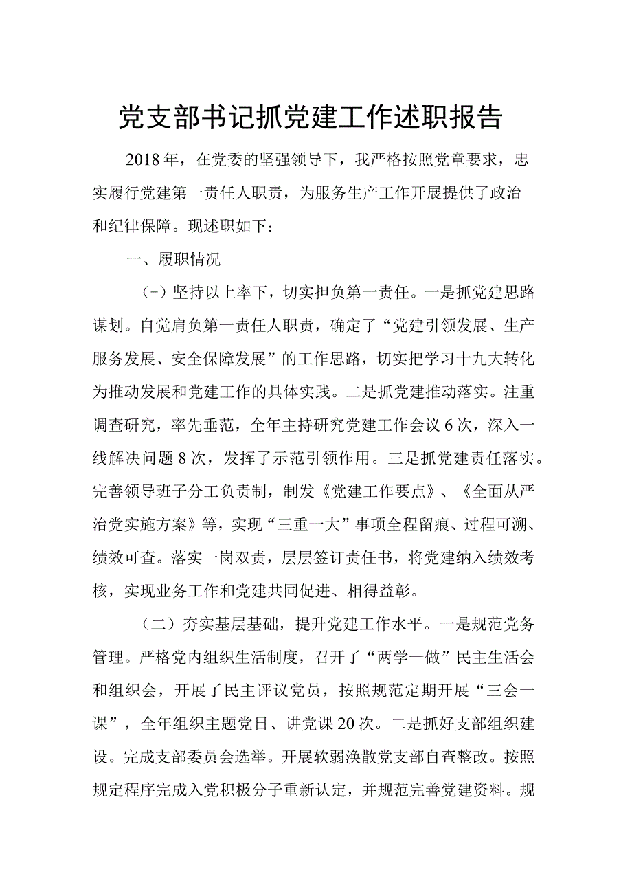 党支部书记抓党建工作述职报告.docx_第1页