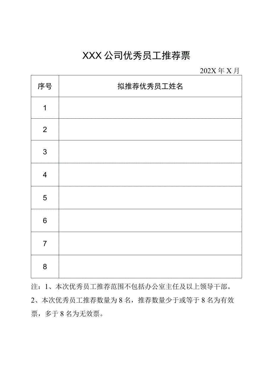 优秀员工推荐票参考样板.docx_第1页