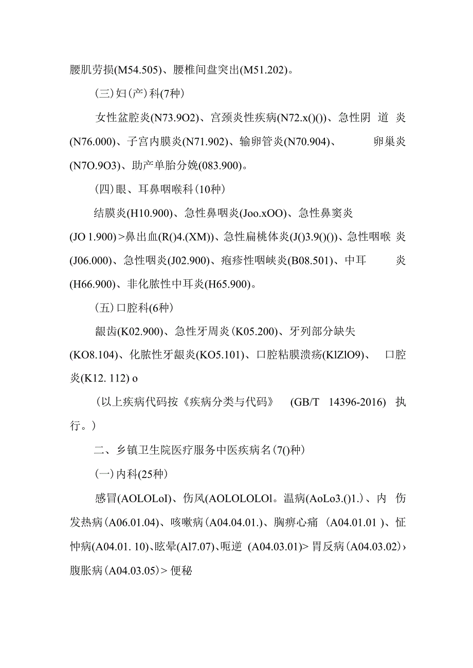 乡镇卫生院医疗服务推荐病种2023版1410.docx_第2页