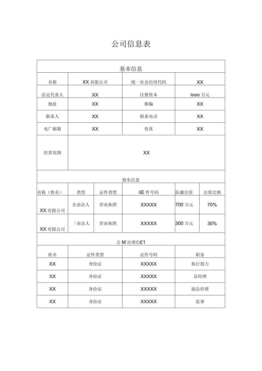 公司信息表.docx_第1页