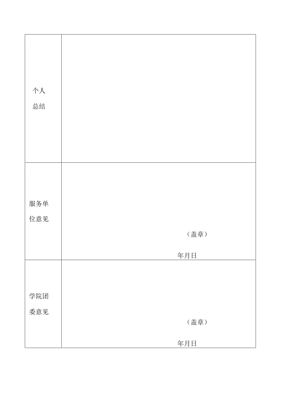 云南省大学生返家乡社会实践活动个人服务鉴定表模板.docx_第2页