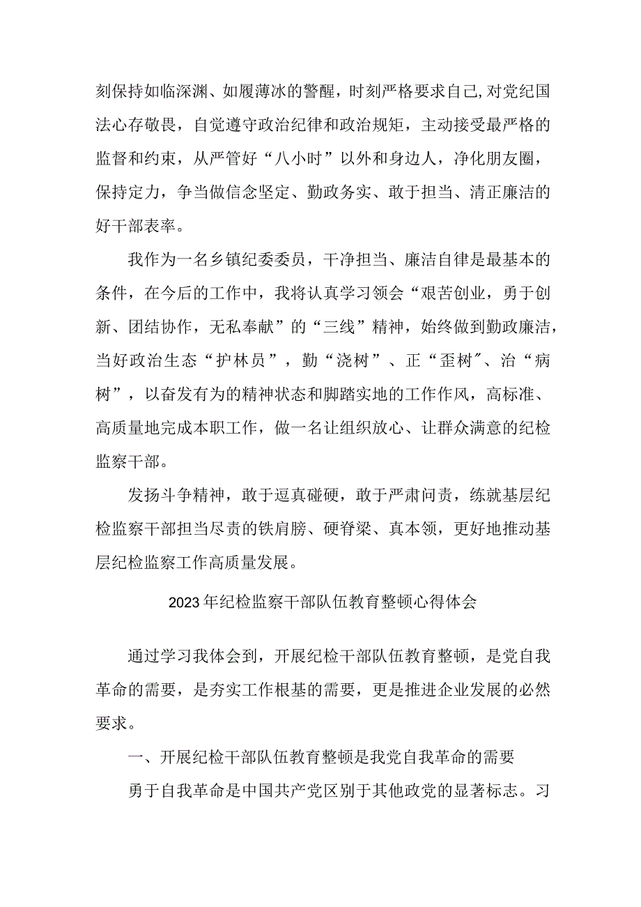 乡镇纪委2023年纪检监察干部队伍教育整顿个人心得体会 合计4份.docx_第3页