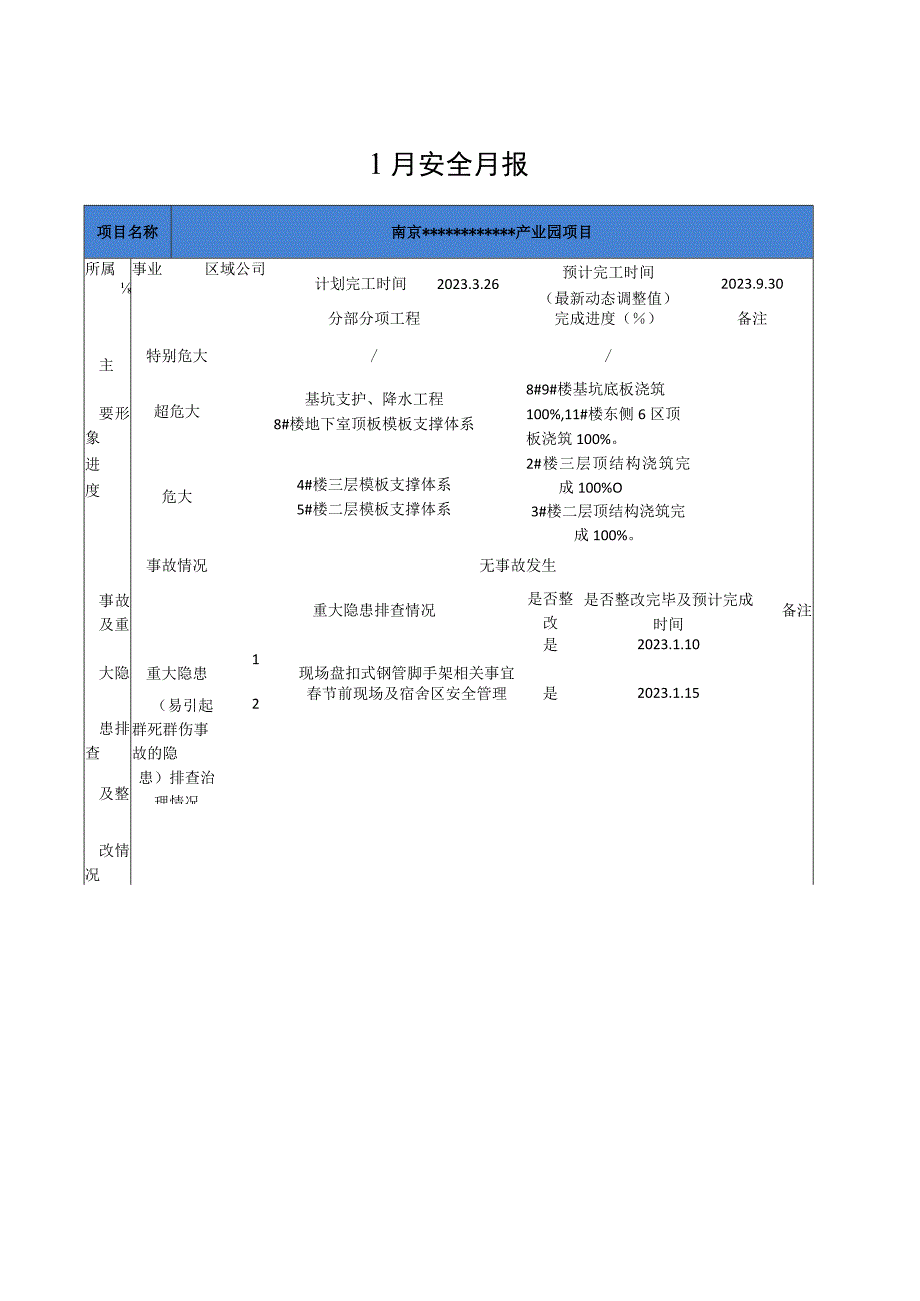 公建项目安全月报模板.docx_第1页