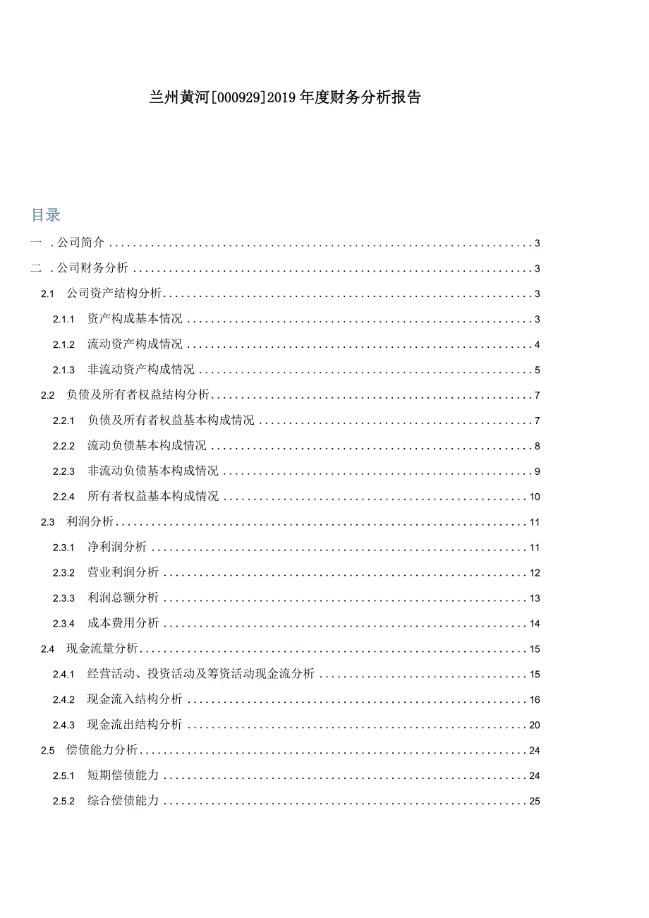 兰州黄河2019年度财务分析报告.docx_第1页