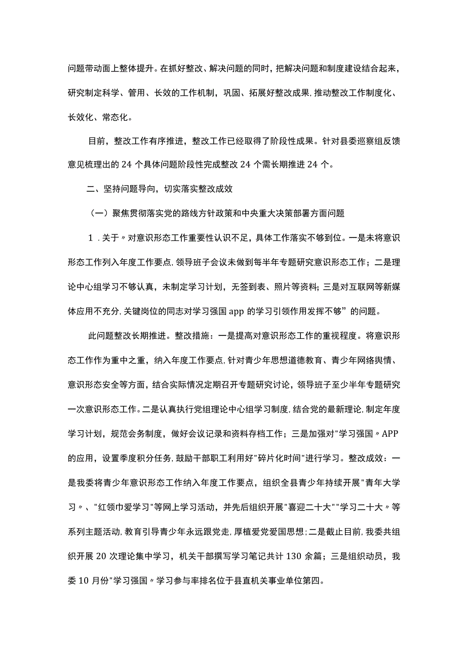 共青团县委关于巡察整改进展情况的报告.docx_第2页