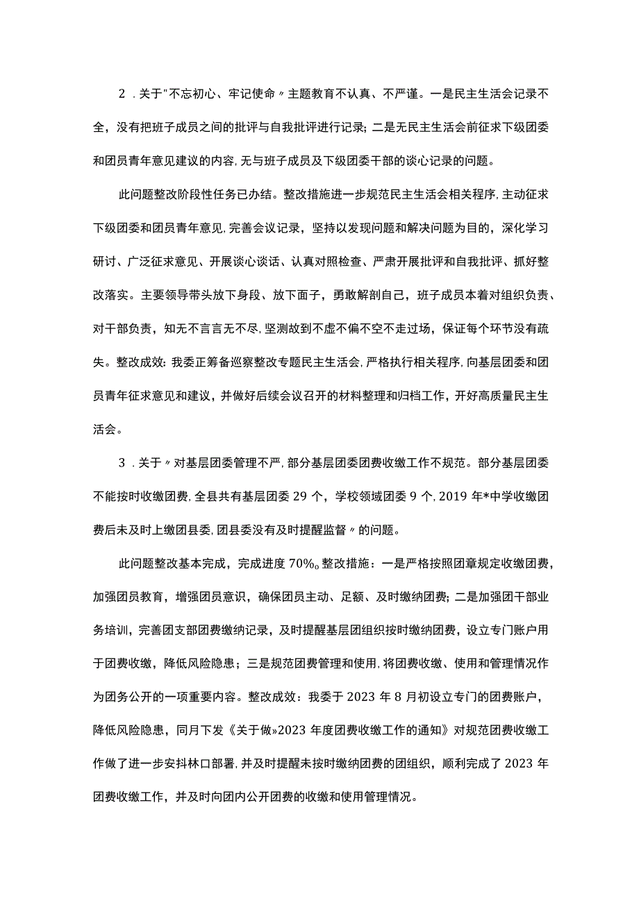 共青团县委关于巡察整改进展情况的报告.docx_第3页