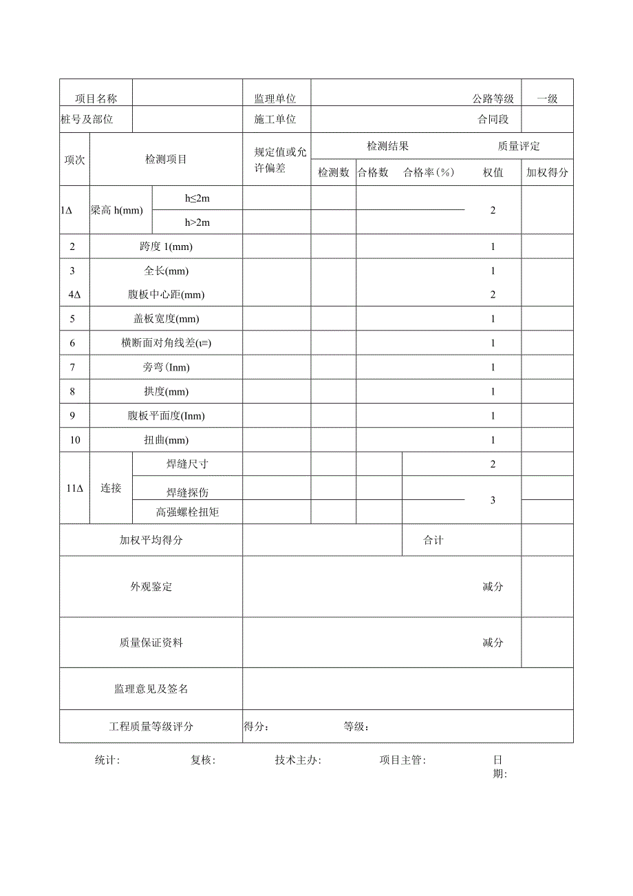 公路施工钢箱梁制作质量检验评定表.docx_第2页