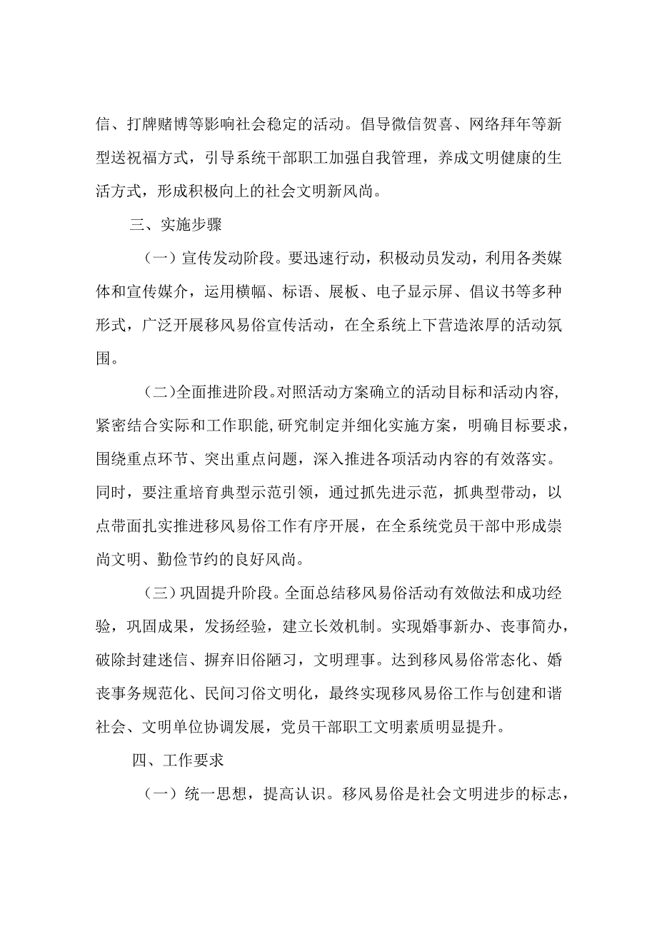 关于开展倡移风易俗 扬文明新风活动的实施方案.docx_第2页