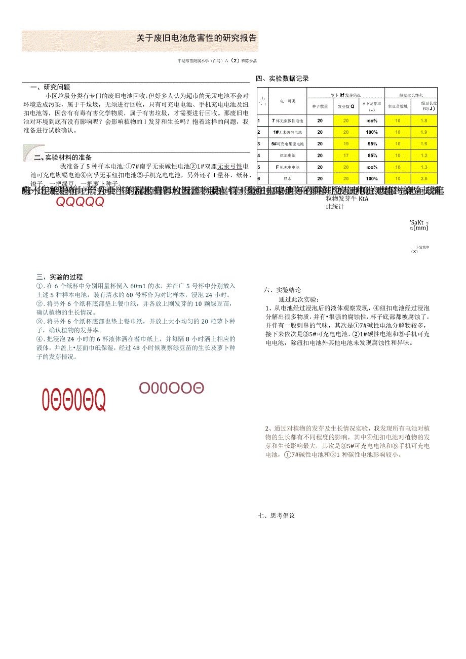 关于废旧电池危害性的研究报告公开课教案教学设计课件资料.docx_第1页