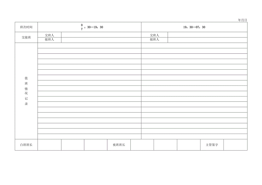 秩序维护部值班记录表.docx_第1页