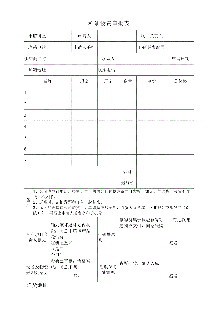 科研物资审批表.docx_第1页