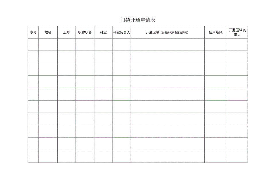 门禁开通申请表.docx_第1页