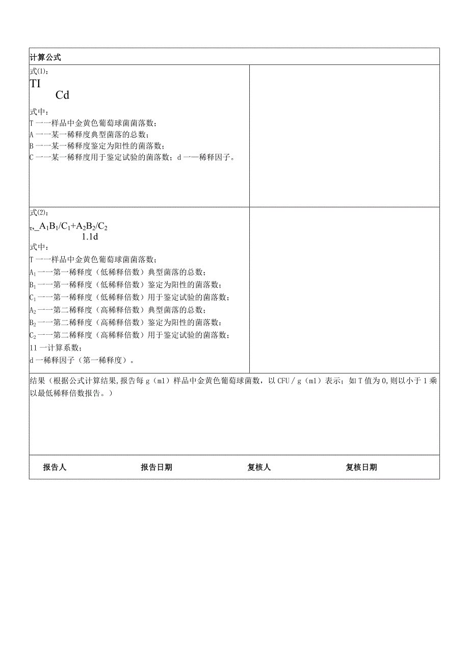 金葡检验原始记录第二法平板计数法.docx_第2页