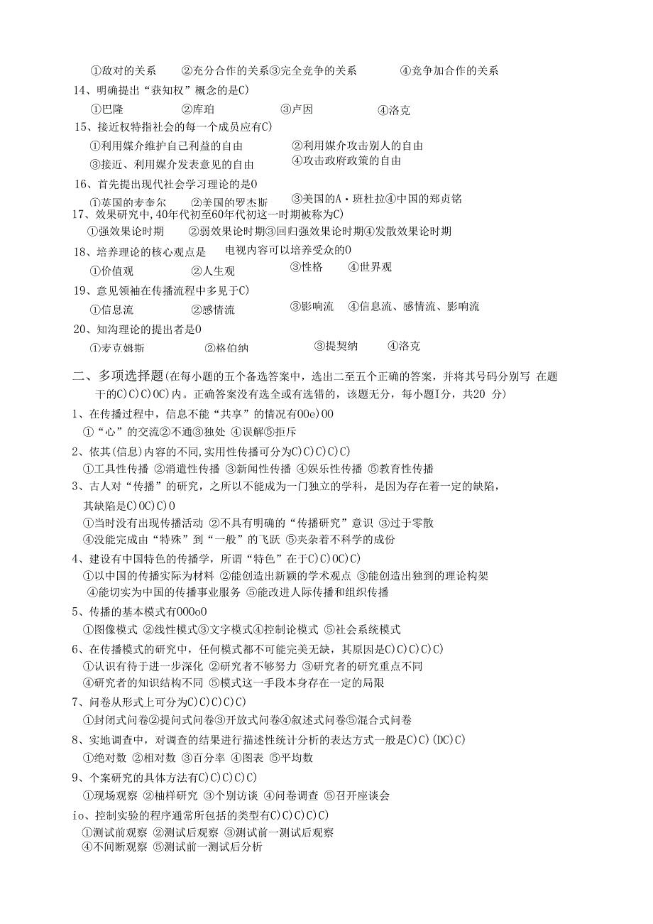 陕西国际商贸专修学院传播学概论试题.docx_第2页