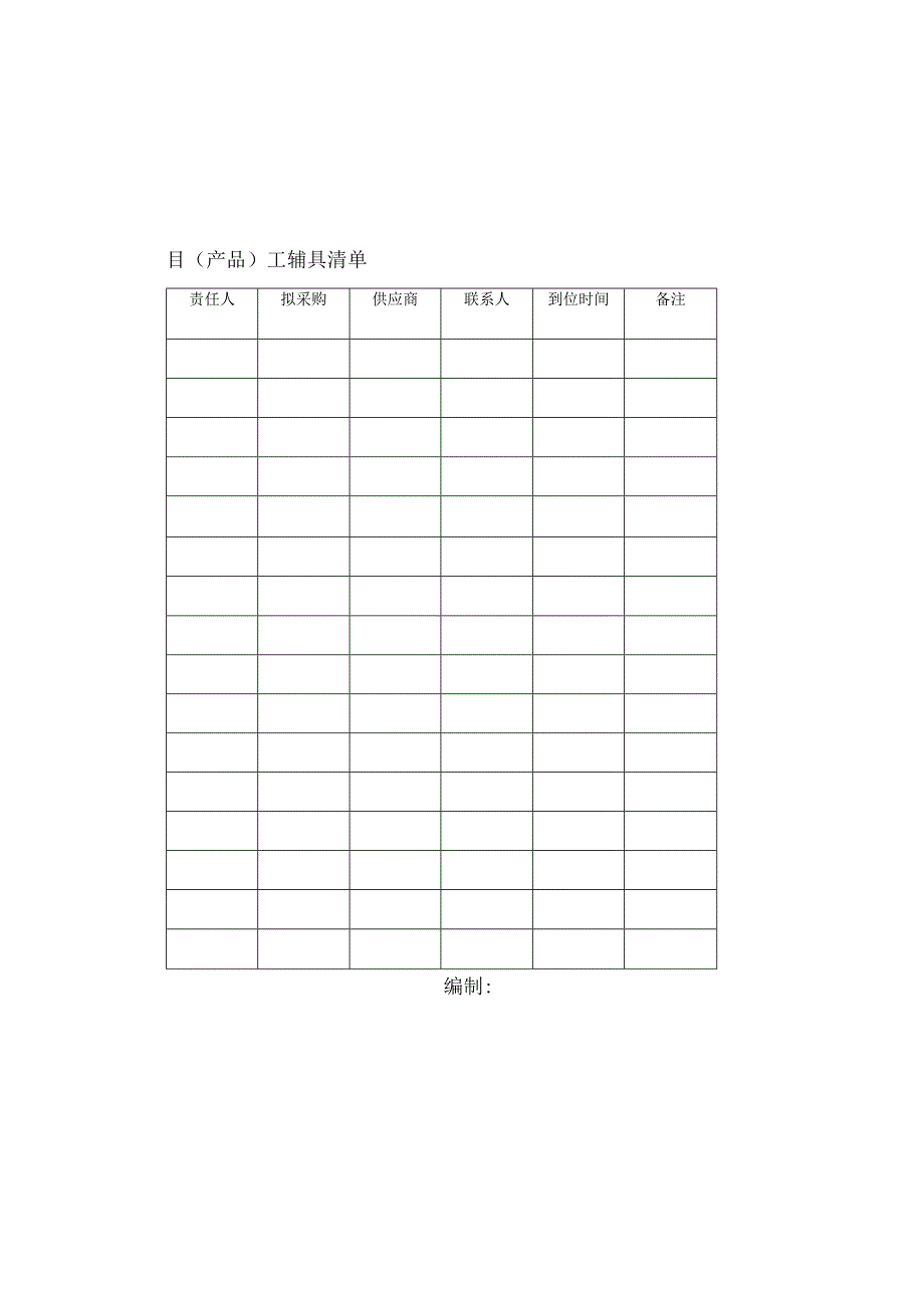 项目（产品）工辅具清单.docx_第1页