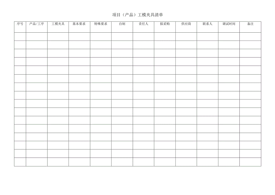 项目（产品）工模夹具清单.docx_第1页