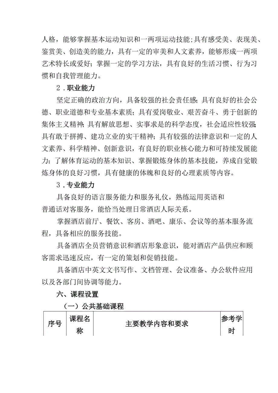 高星级饭店应运营与管理专业2023级人才培养方案.docx_第3页