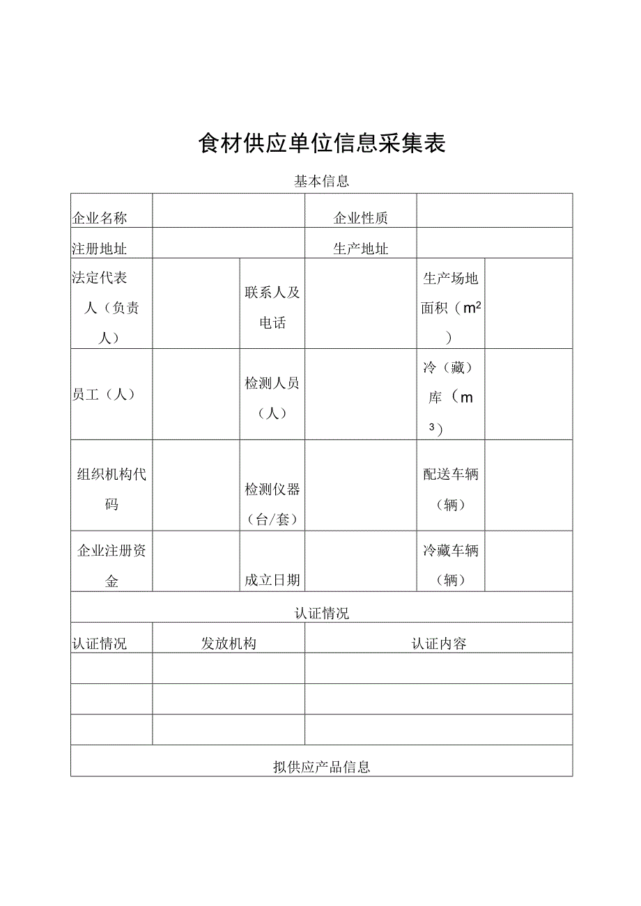 食材供应单位信息采集表.docx_第1页