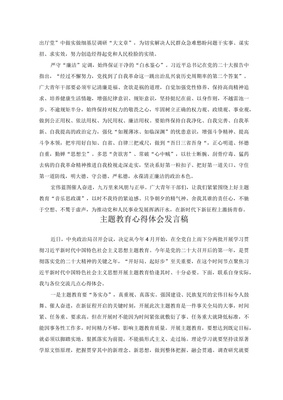 （2篇）2023年青年干部学习贯彻主题教育工作会议心得体会.docx_第2页