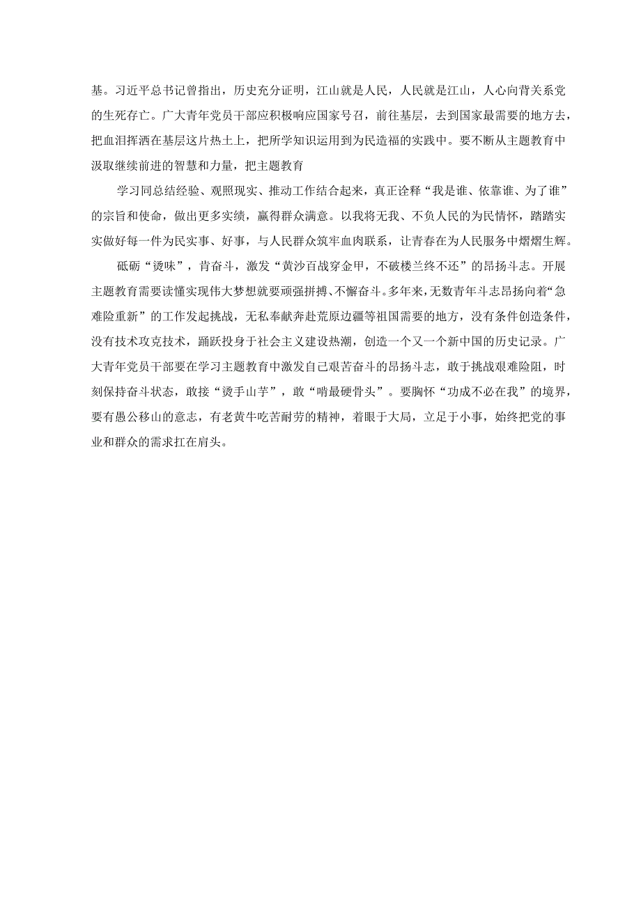 （2篇）2023年青年干部学习主题教育工作会议上重要讲话心得体会.docx_第2页