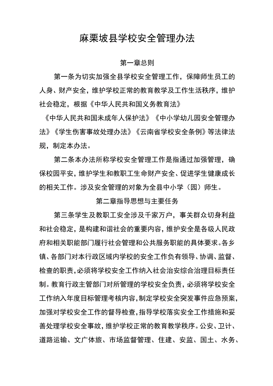 麻栗坡县学校安全管理办法.docx_第1页