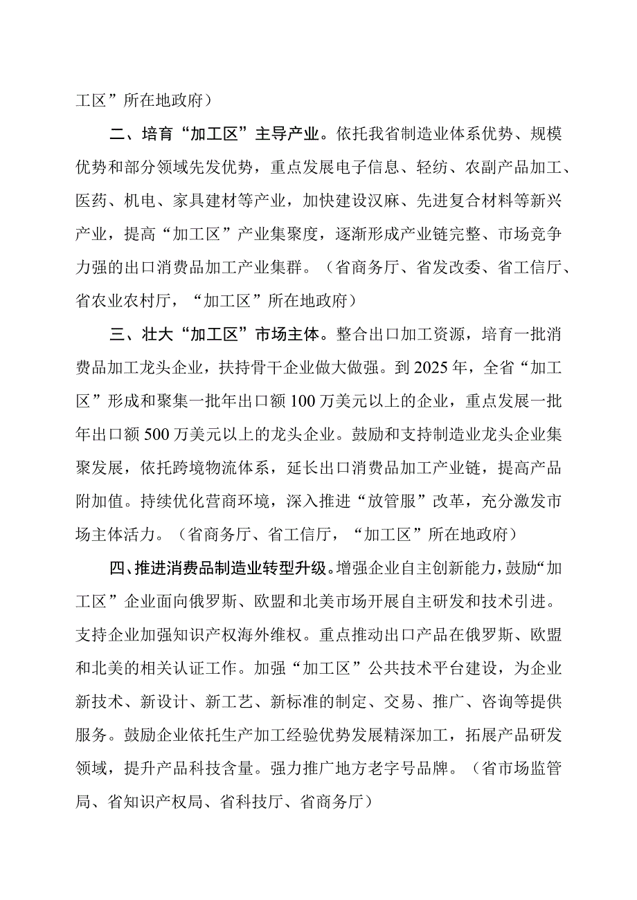 黑龙江省人民政府办公厅关于建设高水平出口消费品加工区的指导意见.docx_第2页