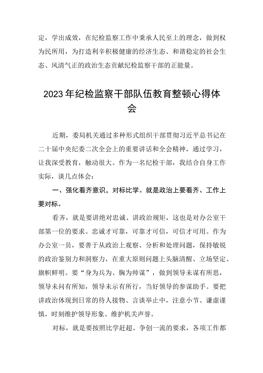 2023年纪检监察干部队伍教育整顿心得体会分享发言六篇样本.docx_第3页