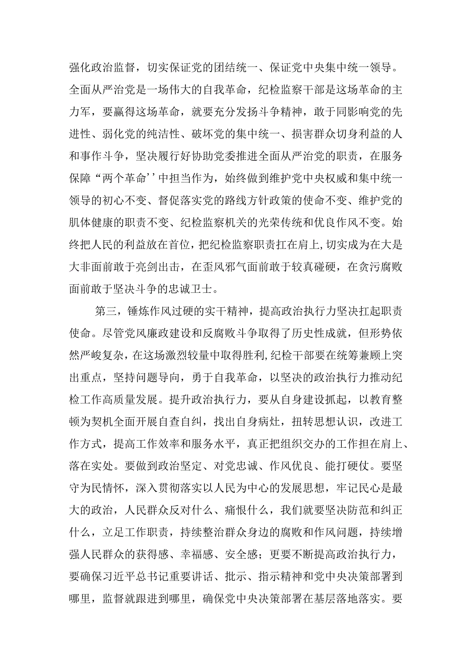 2023年纪检监察干部队伍教育整顿学习心得感悟发言材料3篇.docx_第3页