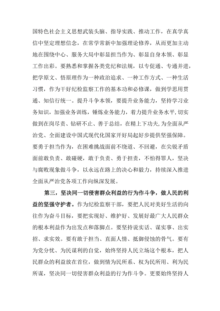 2023年纪检监察干部队伍教育整顿专题学习培训研讨发言稿范文2篇供参考.docx_第3页