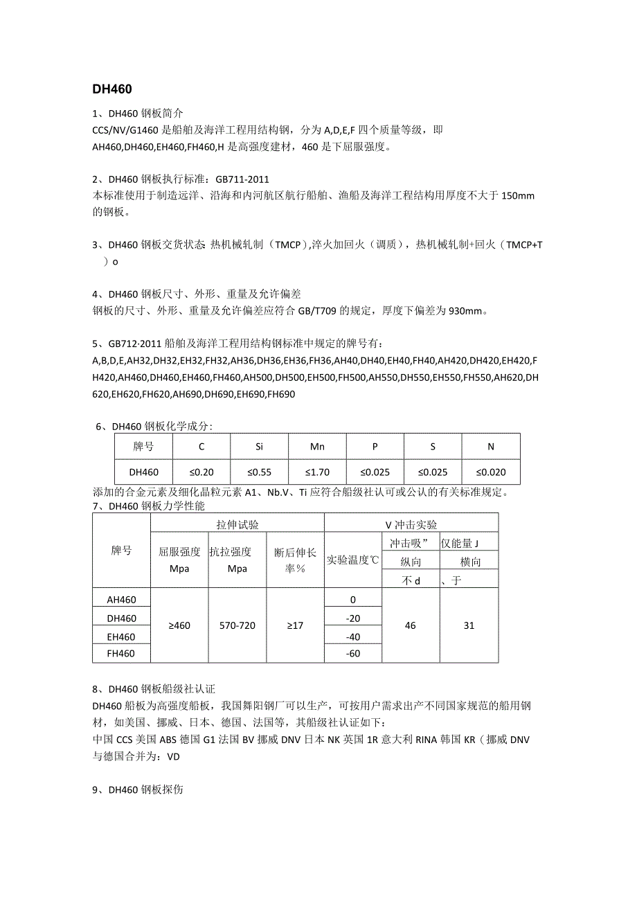 DH460船板力学性能及应用范围.docx_第1页