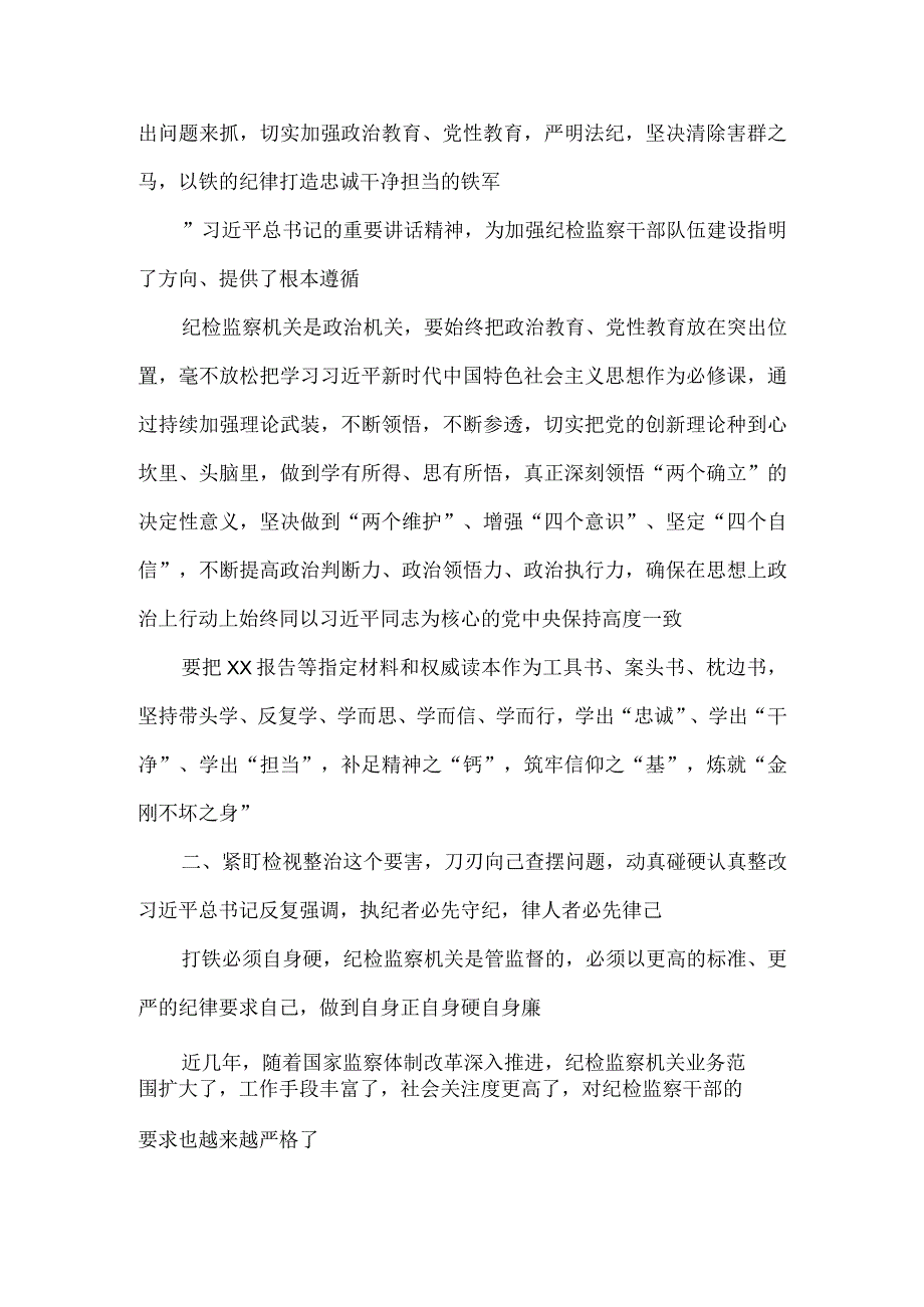 2023纪检监察干部队伍教育整顿专题学习研讨心得体会发言材料.docx_第2页