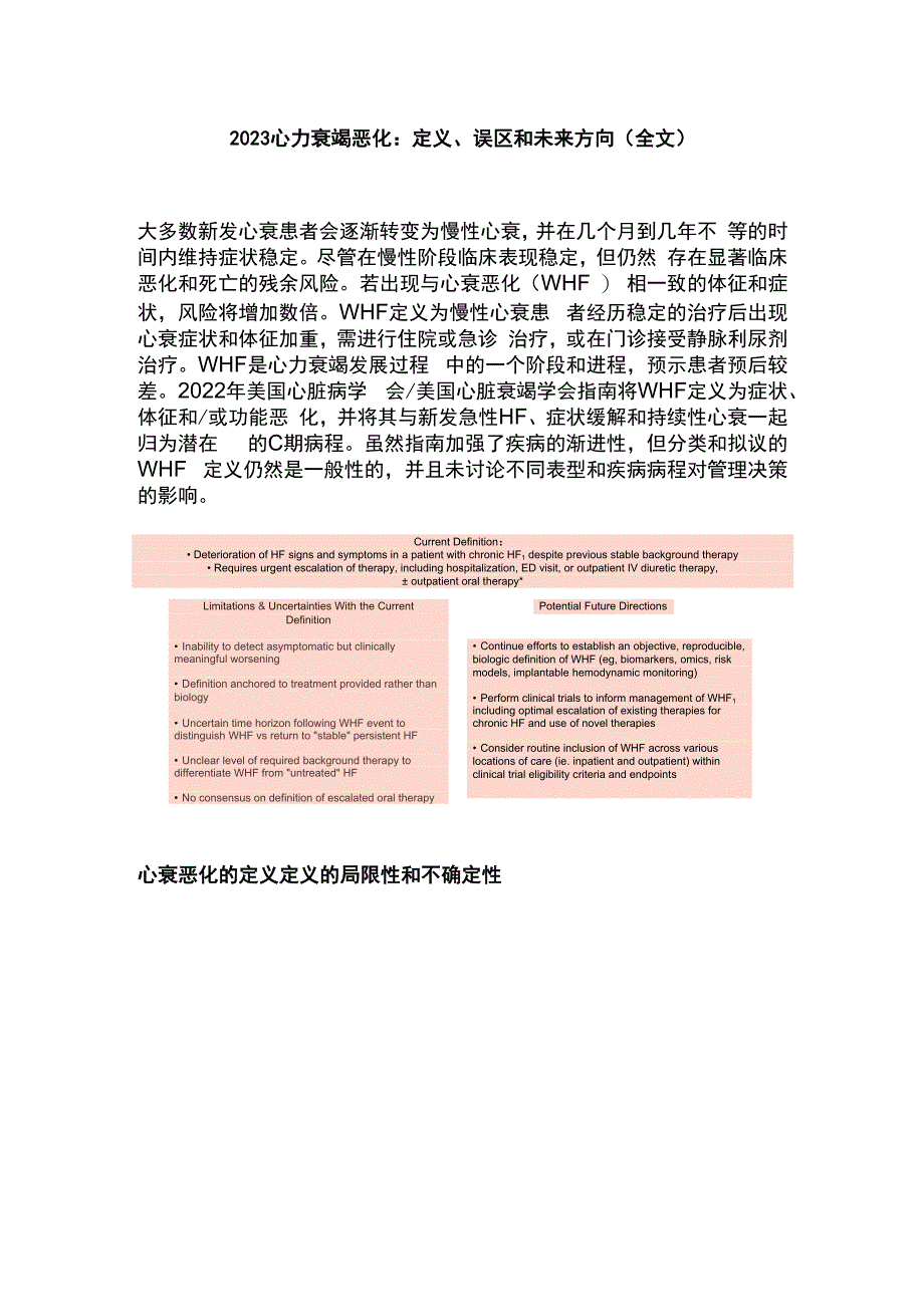 2023心力衰竭恶化：定义误区和未来方向全文.docx_第1页