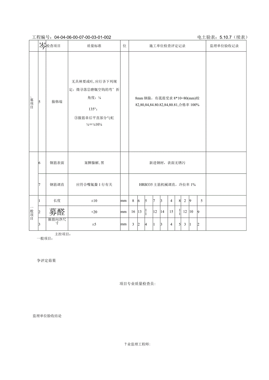 5107吸收塔区墙板钢筋加工工程检验批质量验收记录.docx_第2页