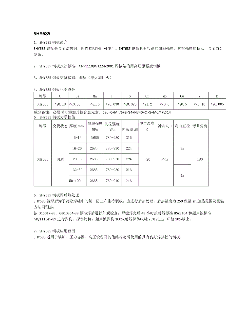 SHY685合金板交货状态及执行标准.docx_第1页