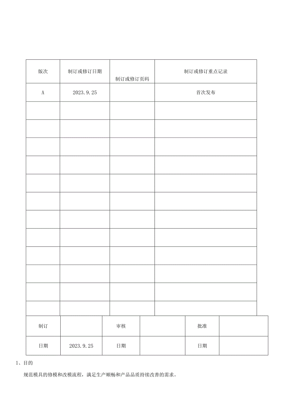 MI23 模具修模和改模管理办法.docx_第1页