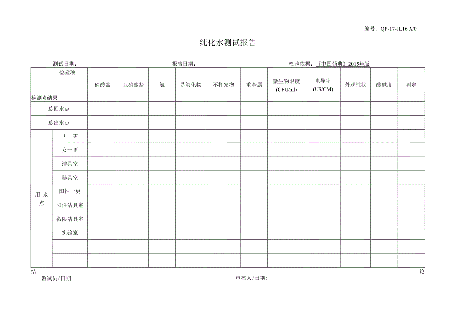 QP17JL16 A0 纯化水检测报告.docx_第1页