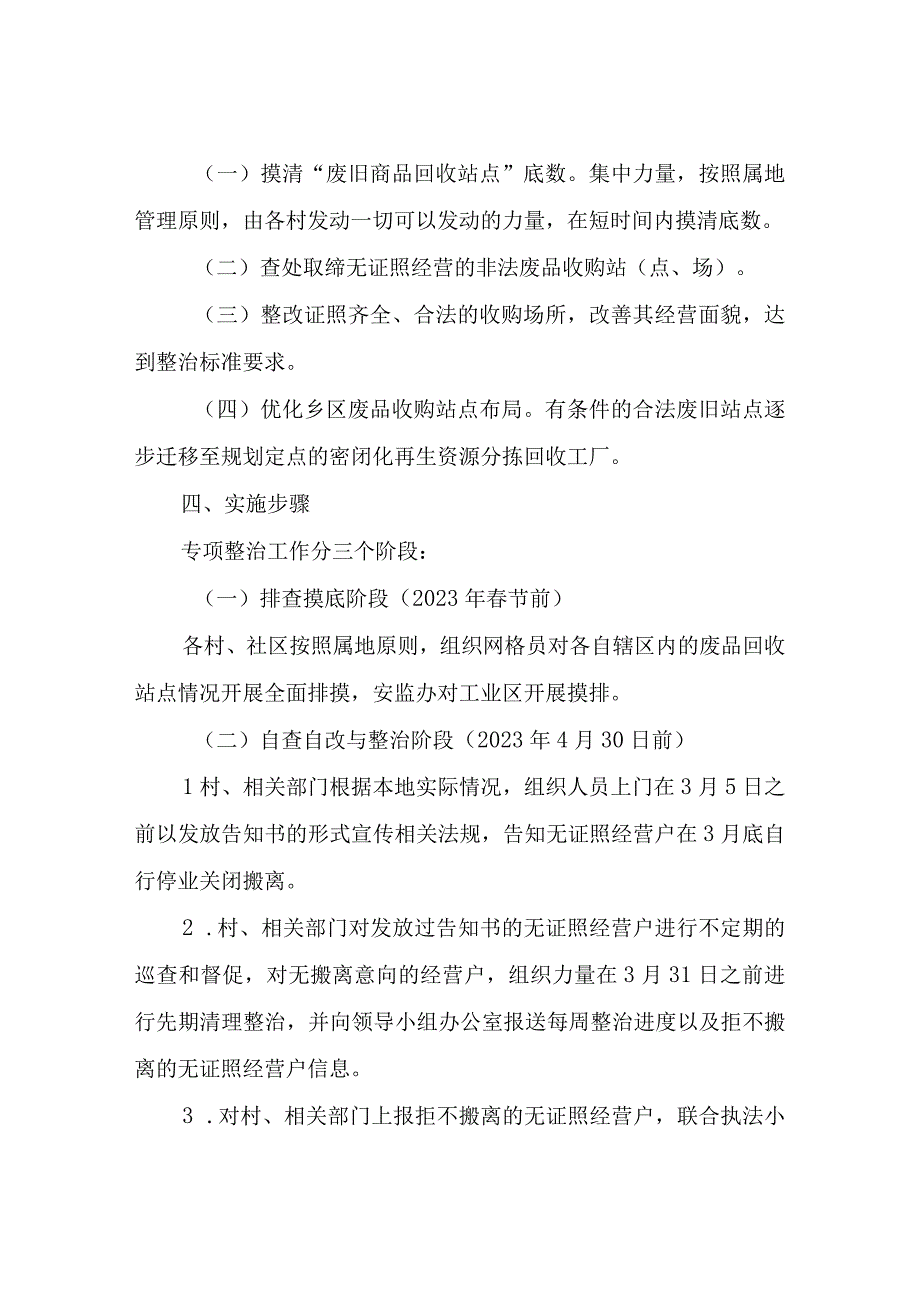 XX乡废旧商品回收站点清理整治和规范管理实施方案.docx_第2页