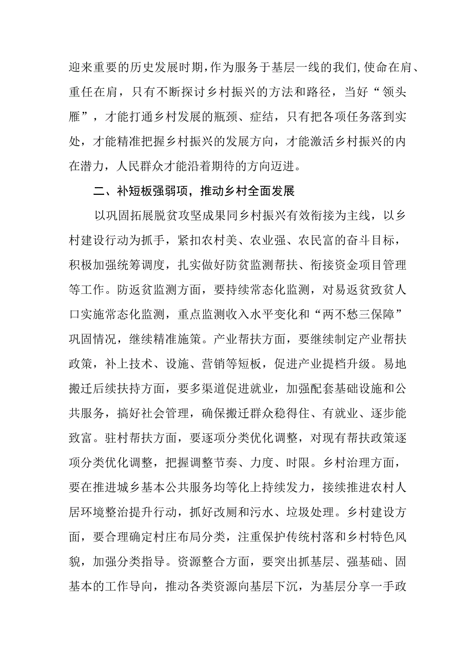 乡村振兴践行党的二十大精神研讨交流发言材料七篇.docx_第2页