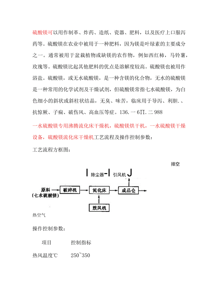 一水硫酸镁专用沸腾流化床干燥机硫酸镁烘干机应用案例.docx_第1页