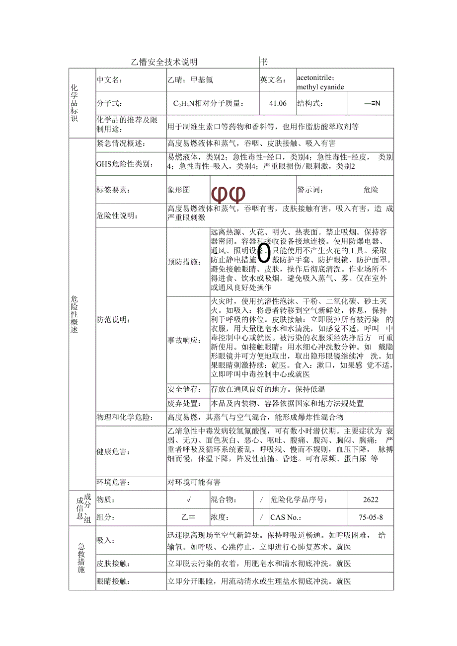 乙腈的安全技术说明书.docx_第1页