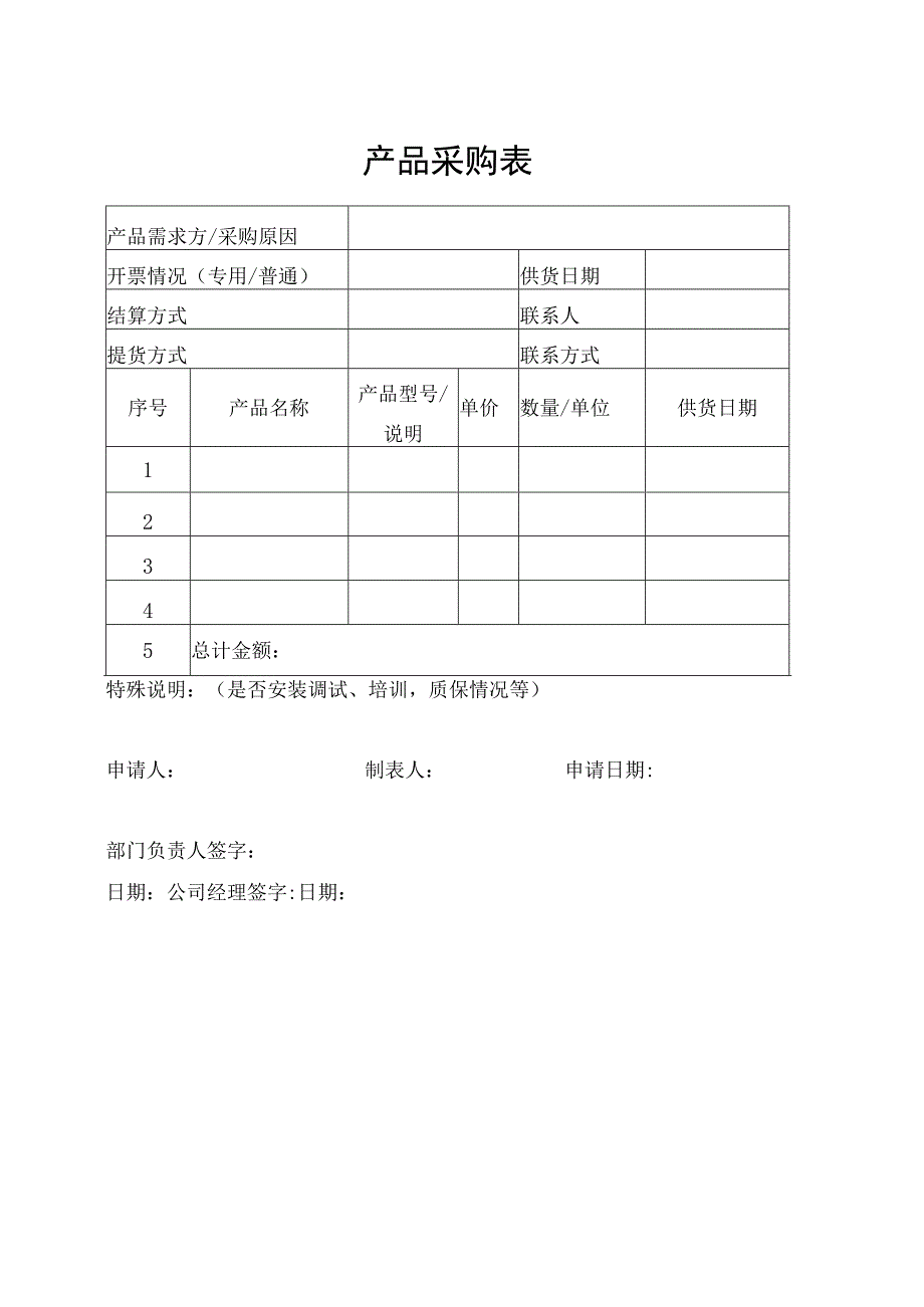 产品采购表.docx_第1页