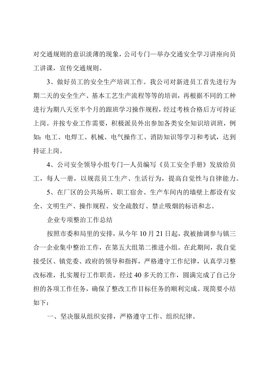 企业专项整治工作总结.docx_第2页