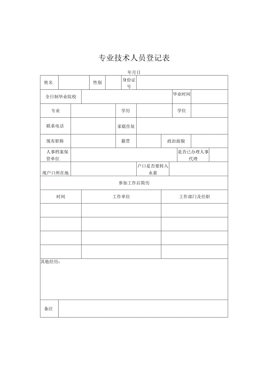 专业技术人员登记表.docx_第1页