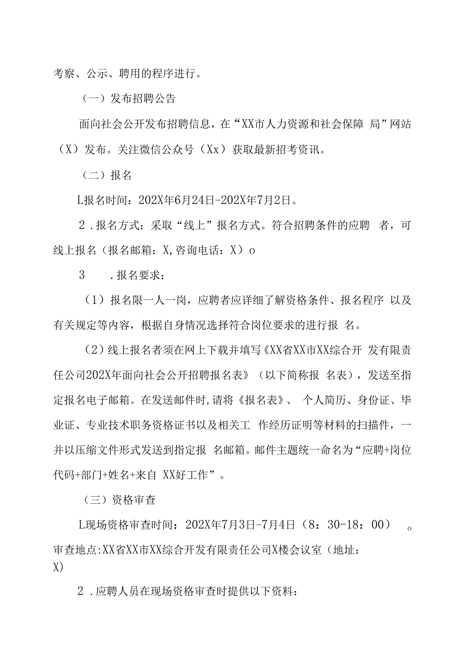 XX省XX市XX综合开发有限责任公司202X年面向社会公开招聘工作人员的实施方案.docx_第3页