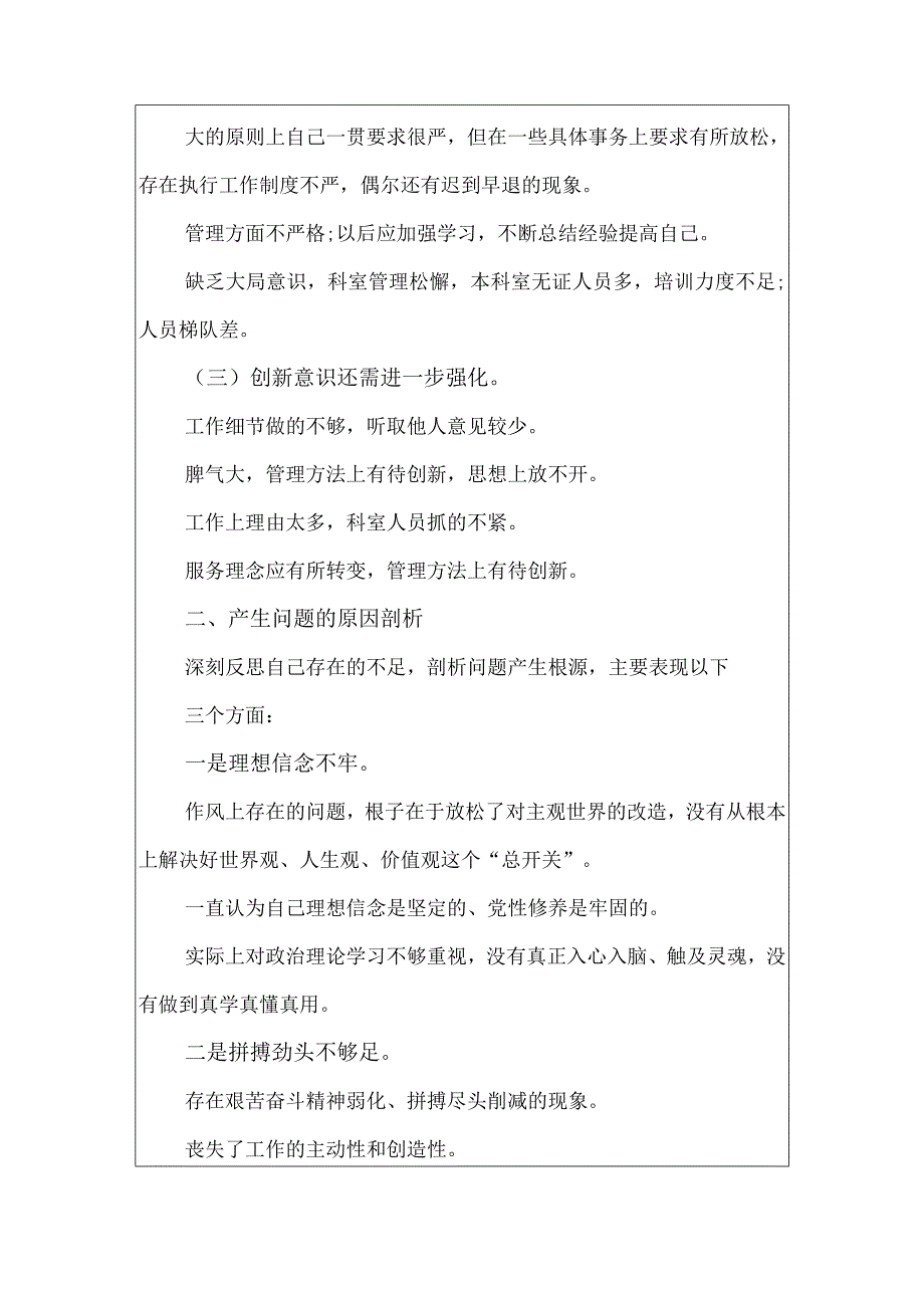 党员医生组织生活会个人对照检查材料.docx_第3页